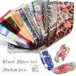 10pcs mix Holographic Starry Laser Nail Art Foils